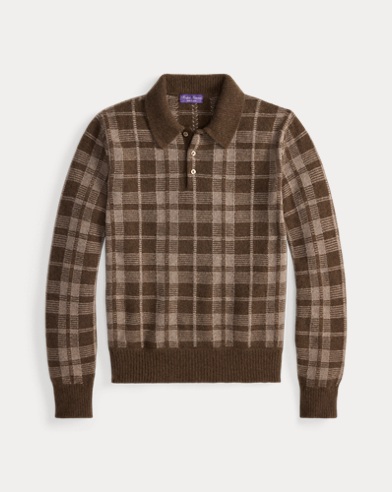 Inspired by Ralph Lauren Lauren's iconic Polo shirt, this medium-weight jumper is finely knit using multiple cashmere yarns. Its plaid pattern combined with expert Italian crafting and bespoke genuine mother-of-pearl buttons reflect Purple Label's meticulous attention to detail.