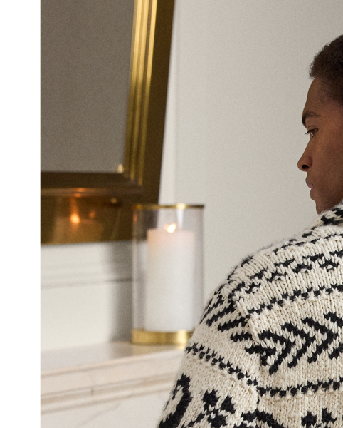 Purple Label's take on the classic cardigan achieves an intricate design with intarsia and jacquard knitting techniques as well as contrasting cashmere yarns.