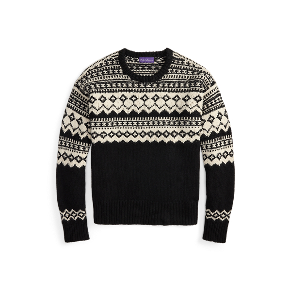 Pull col rond Fair Isle en cachemire - Purple Label - Modalova