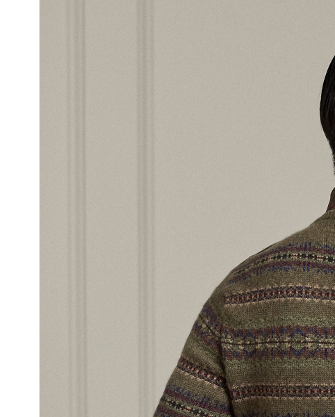 Inspired by a vintage  Ralph Lauren Lauren jumper, this layer is intricately crafted in Italy from multiple cashmere and wool yarns.