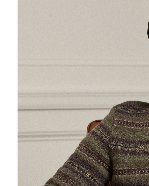 Inspired by a vintage  Ralph Lauren Lauren jumper, this layer is intricately crafted in Italy from multiple cashmere and wool yarns.