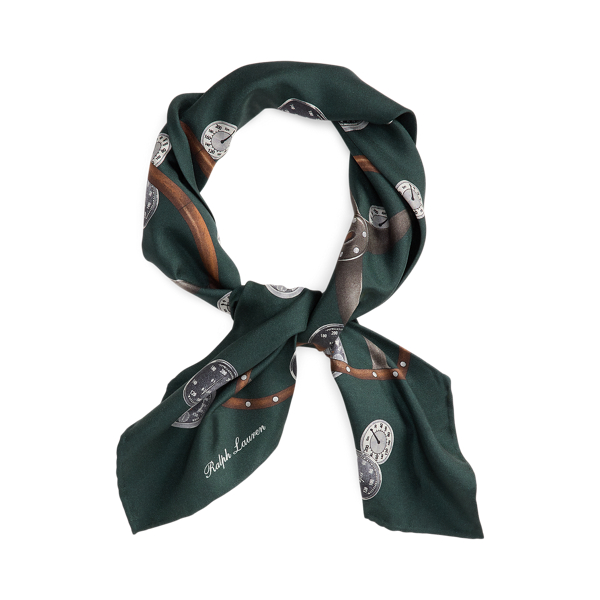 Foulard en sergé de soie à motif - Purple Label - Modalova