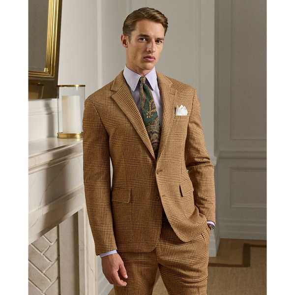 Tailored by hand in Italy, the Hadley is defined by its soft shoulder and exceptionally light weight. This version's wool-and-cotton jersey has been custom-developed and re-interprets a traditional Ralph Lauren Lauren pattern by means of a relaxed knit construction.