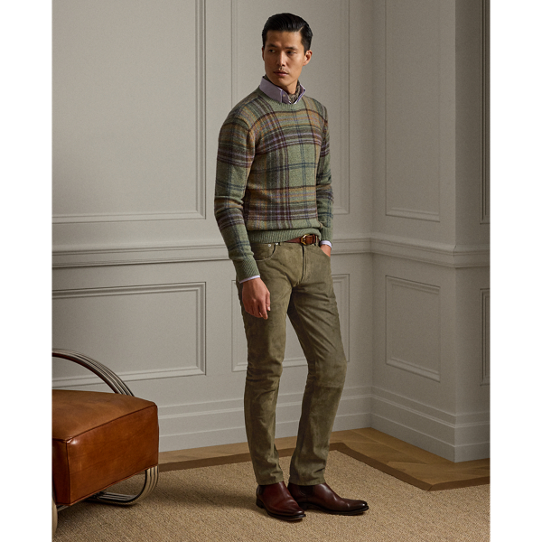 Purple Label's refined take on the classic five-pocket silhouette is hand-tailored in Italy with custom-dyed suede.