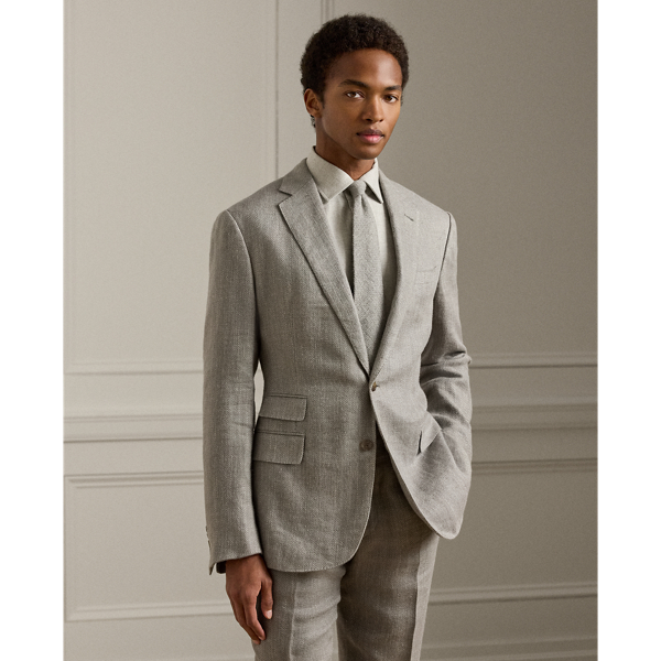 Hand-tailored in Italy, the Kent combines a lighter construction with fine canvassing and a soft shoulder to create a more natural profile. This version's bespoke fabric features a traditional heritage pattern rendered in a modern blend of linen, silk and cotton.